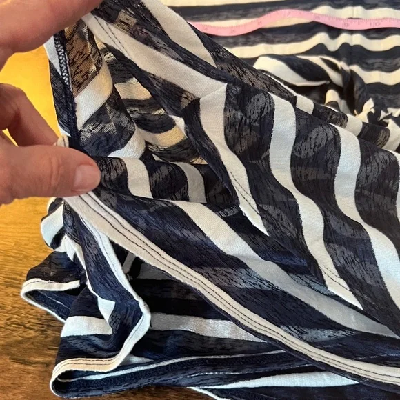 Navy and White Striped Short Sleeve Tee - Picture 6 of 9